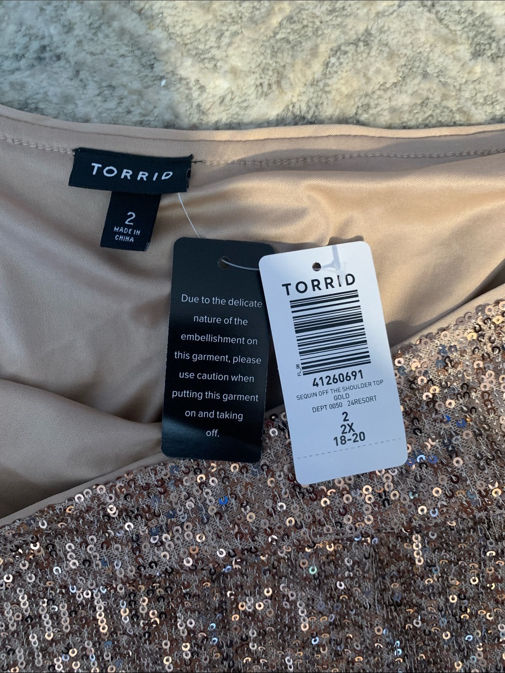 torrid Gold Sequin One-Shoulder Top - Picture 2 of 3